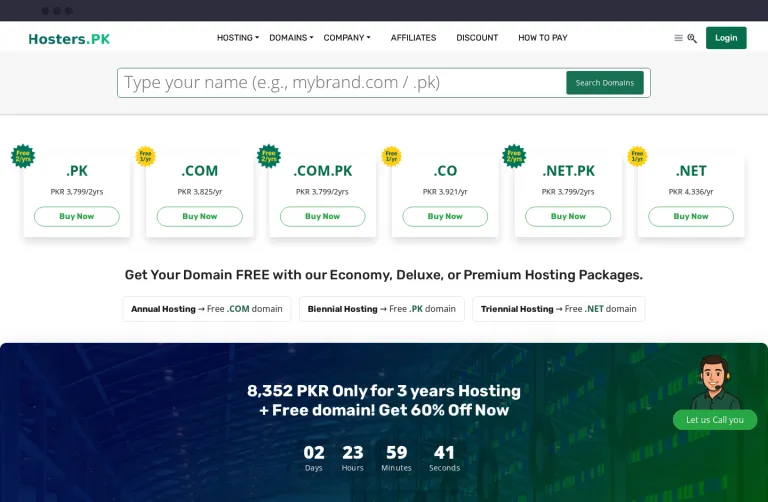 Hosters.pk screenshot